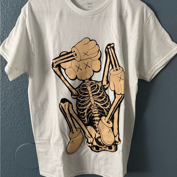 KAWS Skeleton New Fiction Bone Tee White - Picture 1 of 5